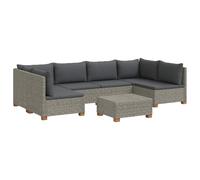 Rattan Lounge Set with Cushions GENDT 7 Piece Natural Rattan Modular vidaXL