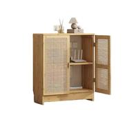 Rattan Media Storage Cabinet for Home & Office Large Capacity with Door & Shelf Stylish nizer for Living Room Modern Design Multifunctional Storage Solution