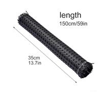 Rattan Mesh Roll Sheet Webbing Caning Material for Chairs - 35-60cm Width & 100-200cm Length, Black PE Wicker Weaving Strap for DIY Furniture Repair(F)