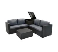 Rattan Modular 6 Piece Furniture Set - Black Black