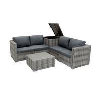 Rattan Modular Garden Furniture 6 Piece Set Marielle Grey 4 Seater Monstershop Grey One Size