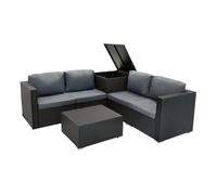 MonsterShop Rattan Modular 6 Piece Furniture Set - Black