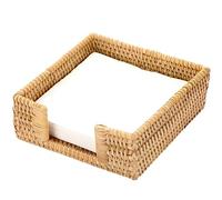 Rattan Napkin Holder for Table, Square Napkin Holder for Kitchen, Handwoven Bamboo Wicker Tissue Holder, Natural Color, 7.1 x 7.1 x 2.4 Inches Ideal for Dining and Home Decor