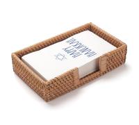 Rattan Napkin Holder Rectangular, Wicker Napkin Basket for Kitchen, Flat Napkin Holders for Paper Napkins, Woven Napkin Holders for Tables (24 x 14 x 5.5 cm)