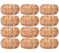 Rattan Napkin Rings Set of 12, Decorative Napkin Ring, Beach Napkin Holder, Napkin Rings Bulk for Party Decoration, Dining Table, Daily Life, Family Reunion - A Great Table Decoration