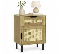 Rattan Nightstand, Boho Bedside Table