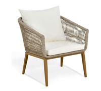 Rattan Outdoor Accent Chair PE Wicker Armchair for Patio Backyard Poolside Balcony Dining - Stylish & Seating Solution