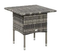 Outsunny PE Rattan Outdoor Coffee Table – Hand-woven, Plastic Board Top – Mixed Grey