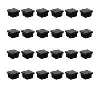 Rattan park 24PCS 30MM Square Tube Insert Plugs Pipe Plastic End Caps Ribbed Tube Anti-Slip Mat Square Tube Caps Inner Plugs Insert Plugs Pipe for Chairs Desks Tables Beds