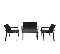 Rattan Patio Furniture Set - Black
