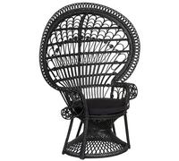 Rattan Peacock Chair Black EMMANUELLE
