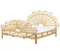 Rattan Peacock EU Super King Size Bed Light Wood FLORENTINE