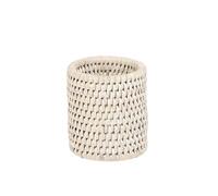 Rattan Pen Pot Desk Tidy Rattan Home Office Stationery Organiser (White) | Ketak Rattan, Glazed Finish, Home Office, Table Storage, Desk Storage
