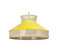 Rattan Pendant Lamp Yellow and Natural BATALI
