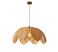 Rattan Pendant Light, Hand -Knitted Wicker Ceiling Chandeliers, Japanese -Style Bamboo Editing Hanging Lamp, E27 Bamboo Lampshade, Restaurant Balcony Lighting Lamps Rattan Hanging Chandelier Lucky