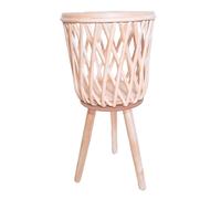 Rattan Plant Stand with Legs Woven -Planter for Indoor Use -Tall Planter Basket Home Décor