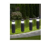 Rattan Post LED Solar Garden Lights - Rustic Outdoor Pathway Lighting, Faux Rattan Effect, Weatherproof, Soft White Glow, Easy Installation - Set of