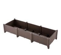 Rattan Raised Garden Bed, Planter Container with Legs for Urban Gardening, Confident Garden Box, Drain Hole Design, and Bed
