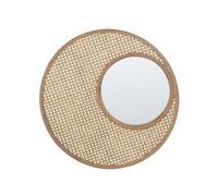 Rattan Round Wall Mirror ø 60 cm Natural PALAU