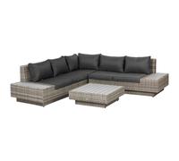 Outsunny 4Pcs Rattan Sofa Set Garden Furniture Set With Armrest Cushions Grey