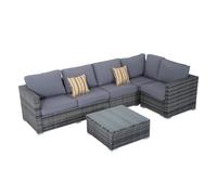 Rattan Set, 4 PC-Grey