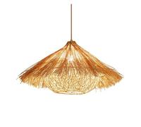 Rattan Shade Creative Personality Chandelier Japanese Style Woven Home Decor Pendant Light Open Weave Cane Hanging Lamp with E27 Holder for Dining Living Room Bedroom(40cm*28cm)