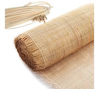 Rattan Sheet, 45cm Width Natural Rattan Roll, Cane Webbing, Woven Cane Roll, Caning Material for Garden Furniture Repair Chair Cabinet DIY(17.7x39inch)