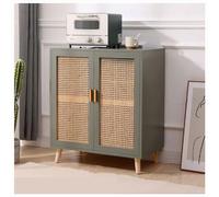 Rattan Shoe Rack - Slim Freestanding Design with Open Compartments & Anti-Tip Device for Modern Storage in Living Room & Bedroom