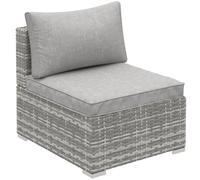 Rattan Single Sofa with Cushions Armless Chair Garden Patio Furniture