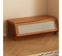 Rattan Storage Cabinet, Stackable Bamboo Storage Cabinet with Plastic Rattan Door, Ventilated Wall - Mounted Overhead Sundry Container for Bedroom and Living Room