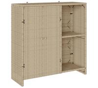 Rattan Storage Cabinet with 2 Doors and 2 Shelves, Beige, 100 x 36 x 102 cm, Modern Multi-Purpose Cabinet for Living Room, Bedroom, Hallway, Space Saving Storage Organiser