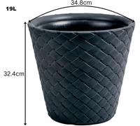 Rattan Style Planter Pot Indoor Outdoor Garden Flower Pot White , Black 4 Sizes