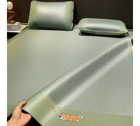 Rattan Summer Cooling Sleeping Mat, Foldable Rattan Cooling Bed Mat with Pillowcase, Smooth Breathable Bed Mat Ice Silk Floor Mat, Reversible Absorb Sweat/Cool Pad, Save Space for School Dormitory(Gr