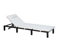 Rattan Sun Lounger Bed-Brown