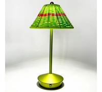 Rattan Table Lamp - Vintage Bamboo Bedside Light Rechargeable & Wireless Touch Control 3-Way Dimmable for Bedroom Farmhouse Nursery Decor