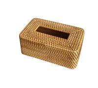 Rattan Tissue Box Cover Hand Woven Square Holder Tissues Creative Desktop Living Dining Room Storage Tray(Style 1)
