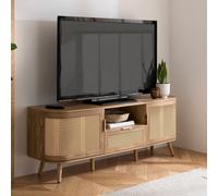 Rattan Tv Entertainment Unit Curved Oak Cabinet Birlea Sark