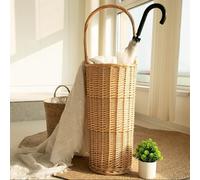 Rattan Umbrella Stand Holder - Indoor Modern Large Capacity Umbrella Storage for Hotels, Offices, and Commercial Use