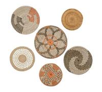 Rattan Wall Decor Hanging Woven Wall Plate Round Fruit Basket Seagrass Decorative Trays for Living Room Bedroom Kitche