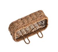 Rattan Wall Hanging Basket Practical Storage Organiser with Weaving Design Home Organization Tool Bathroom Wall Basket
