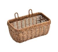 Rattan Wall Hanging Basket Practical Storage Organiser with Weaving Design Home Organization Tool Bathroom Wall Basket