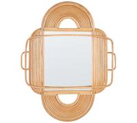 Rattan Wall Mirror 70 x 90 cm Light ALCORN