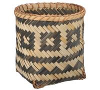 Rattan Waste Basket Bamboo Woven Waste Basket, Woven Storage Baskets, Round Trash Can, Rustic Wicker Garbage Bin Container, Rattan Wastebasket for Home Office Wicker Trash can