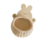 Rattan Weave Wall Basket Lovely Animal Shape Storage Shelf Small Items Holder For Home Decoration Small Plant Holder