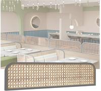 Rattan Weaving Decorative Partitions for Dining Areas - Stylish Black Dividers for Restaurants, 43.3x11.8in, Modern Table s, Space-Saving Room Separators