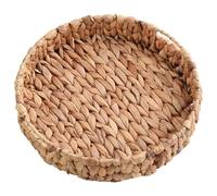 Rattan Wicker Basket Handwoven Fruit Tea Snack Bread Basket Cosmetic Round Storage Box Water Hyacinth Tray Jewelry Dish A