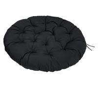 Rattan Wicker Swivel Chair Cushion Round Diameter Outdoor Rattan Armchair Swivel Recliner Lounge Chair For Living Room Garden Balcony(Noir,60x60cm)