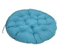 Rattan Wicker Swivel Chair Cushion Round Diameter Outdoor Rattan Armchair Swivel Recliner Lounge Chair For Living Room Garden Balcony(Blue,60x60cm)