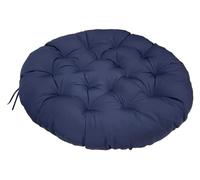 Rattan Wicker Swivel Chair Cushion Round Diameter Outdoor Rattan Armchair Swivel Recliner Lounge Chair For Living Room Garden Balcony(Navy blue,60x60cm)