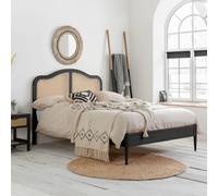 Birlea Leonie Double Rattan Bed - Black, Black